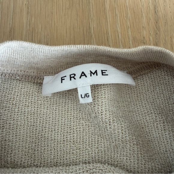 Frame Denim Twisted Crewneck Sweatshirt - Size L Beige - Picture 5 of 7